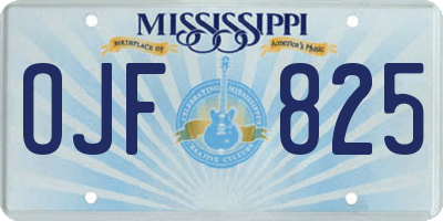 MS license plate OJF825