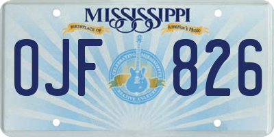 MS license plate OJF826
