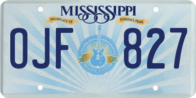 MS license plate OJF827