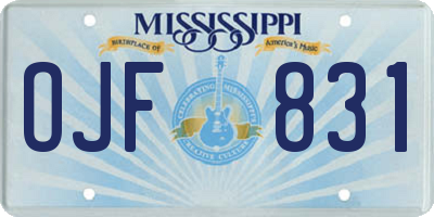 MS license plate OJF831