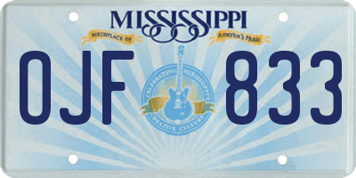MS license plate OJF833