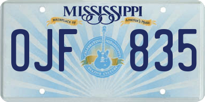 MS license plate OJF835