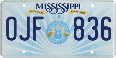 MS license plate OJF836