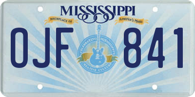 MS license plate OJF841