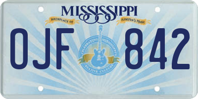 MS license plate OJF842