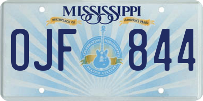 MS license plate OJF844