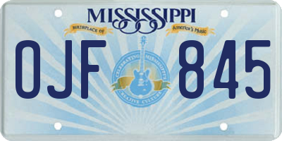MS license plate OJF845