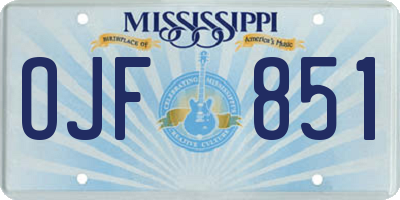MS license plate OJF851