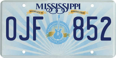 MS license plate OJF852