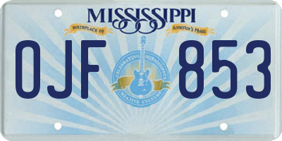MS license plate OJF853