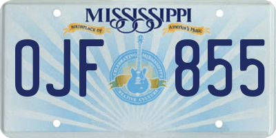 MS license plate OJF855