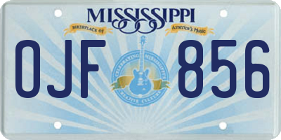 MS license plate OJF856