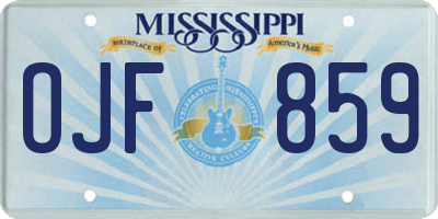 MS license plate OJF859