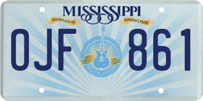 MS license plate OJF861