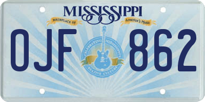 MS license plate OJF862