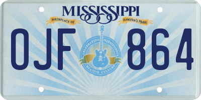 MS license plate OJF864
