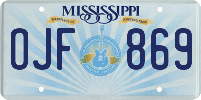 MS license plate OJF869