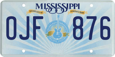 MS license plate OJF876