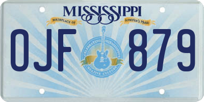 MS license plate OJF879