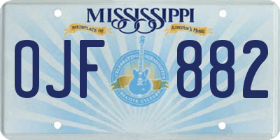 MS license plate OJF882