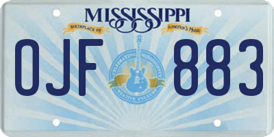 MS license plate OJF883