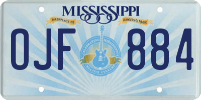 MS license plate OJF884