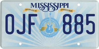 MS license plate OJF885