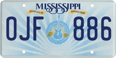 MS license plate OJF886
