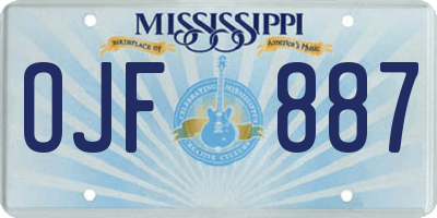 MS license plate OJF887