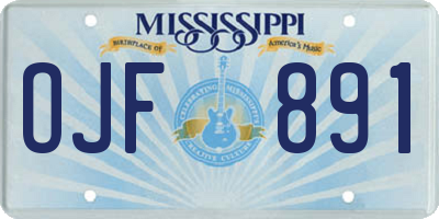 MS license plate OJF891