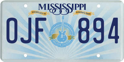 MS license plate OJF894