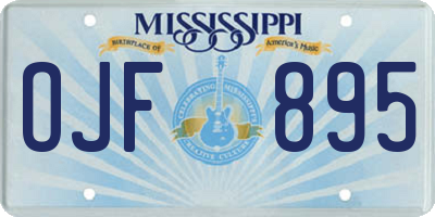 MS license plate OJF895