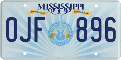 MS license plate OJF896