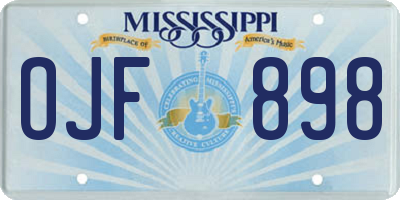 MS license plate OJF898