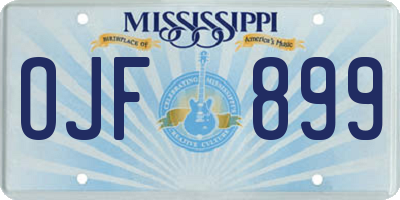 MS license plate OJF899