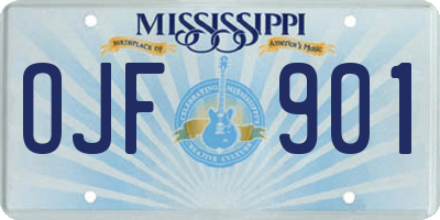 MS license plate OJF901
