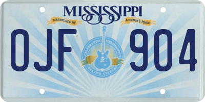 MS license plate OJF904