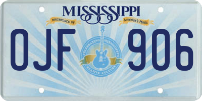 MS license plate OJF906
