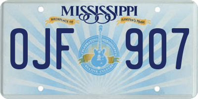 MS license plate OJF907