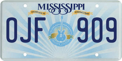 MS license plate OJF909