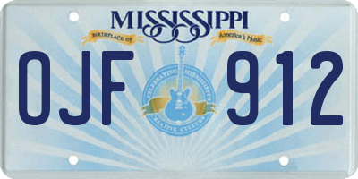 MS license plate OJF912