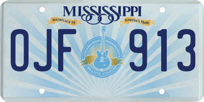 MS license plate OJF913
