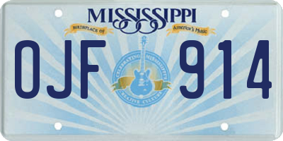 MS license plate OJF914