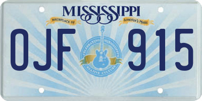 MS license plate OJF915