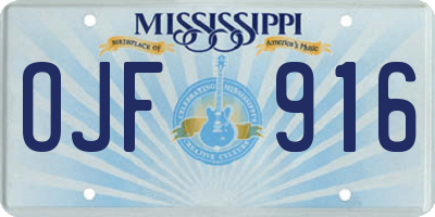 MS license plate OJF916