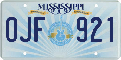 MS license plate OJF921