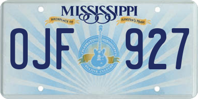 MS license plate OJF927