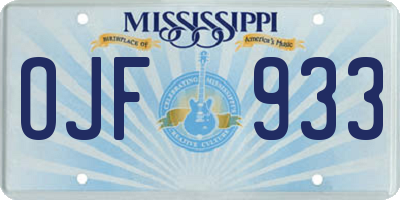 MS license plate OJF933