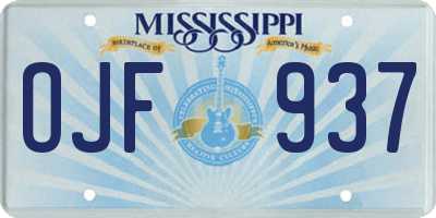 MS license plate OJF937