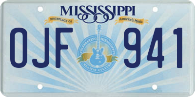 MS license plate OJF941